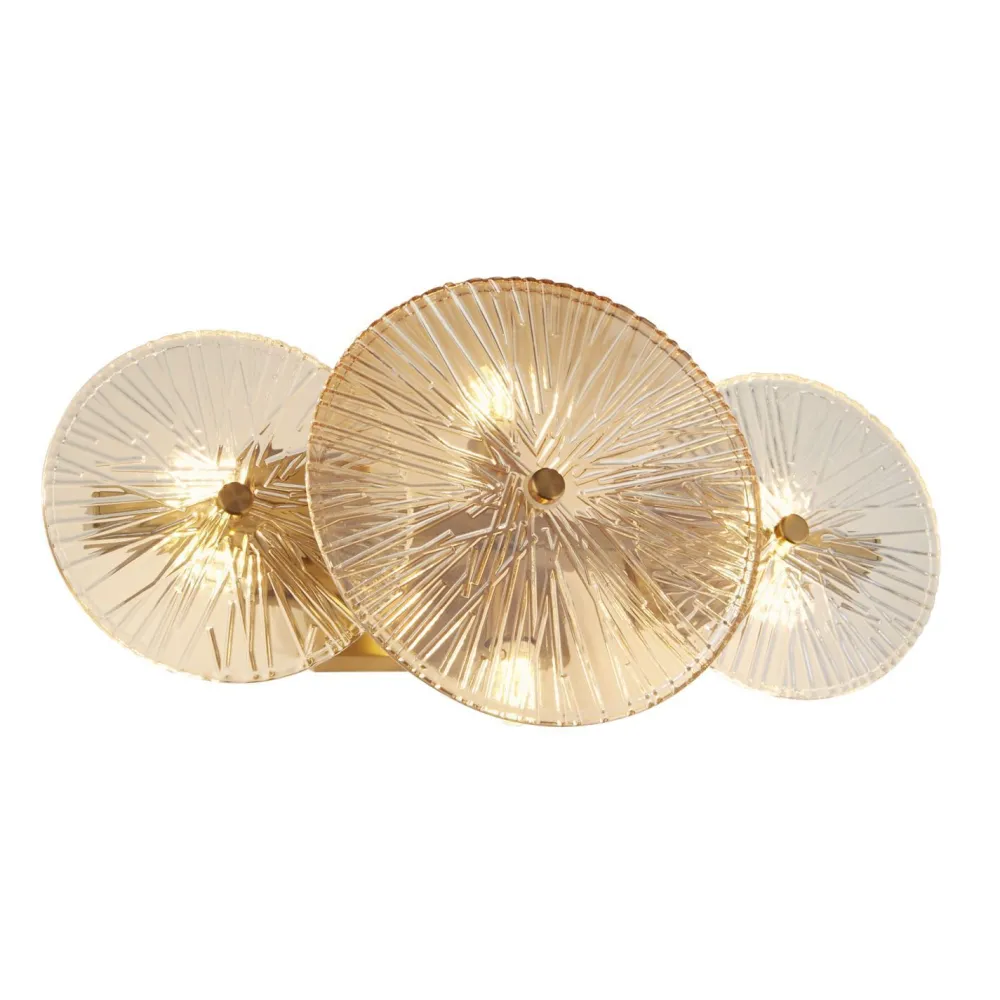 Searchlight Deckenlampe Metall Glas B: 40 cm in Messing Bernstein Klar* Glaslampen|Designerlampen