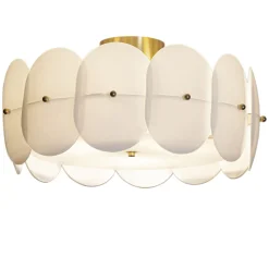 By Rydéns Deckenlampe Metall Glas E27 D: 53 cm in Messing Weiß rund* Deckenleuchten|Flurlampen