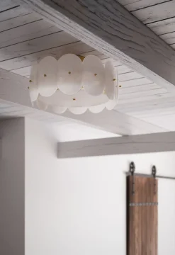 By Rydéns Deckenlampe Metall Glas E27 D: 53 cm in Messing Weiß rund* Deckenleuchten|Flurlampen