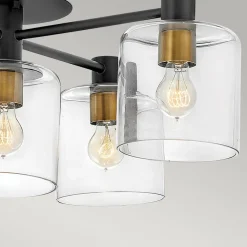 Elstead Deckenlampe Metall Glas E27 80,8 cm breit Vintage KAIRO* Deckenleuchten|Badezimmer Lampe