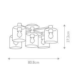 Elstead Deckenlampe Metall Glas E27 80,8 cm breit Vintage KAIRO* Deckenleuchten|Badezimmer Lampe