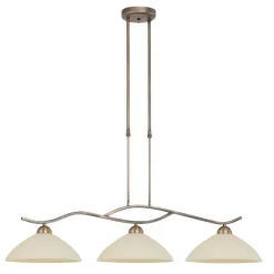 Steinhauer Deckenlampe Metall Glas in Bronze Creme 112 cm blendarm* Deckenleuchten|Badezimmer Lampe