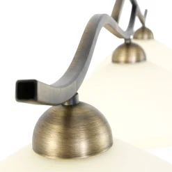 Steinhauer Deckenlampe Metall Glas in Bronze Creme 112 cm blendarm* Deckenleuchten|Badezimmer Lampe