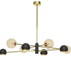 Jupiter Deckenlampe Metall Glas in Bernstein 100 cm G9 GU10* Deckenleuchten|Bürolampen