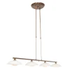 Steinhauer Deckenlampe Metall Glas in Bronze Creme inkl. G9 4-flmg* Deckenleuchten|Badezimmer Lampe