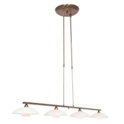 Steinhauer Deckenlampe Metall Glas in Bronze Creme inkl. G9 4-flmg* Deckenleuchten|Badezimmer Lampe