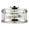Elstead Deckenlampe Metall Glas in Nickel rund innen FLOR* Deckenleuchten|Flurlampen