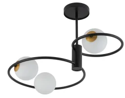 Clearance Sigma Deckenlampe Metall Glas Kugel Ø12 cm rund G9 3-flammig