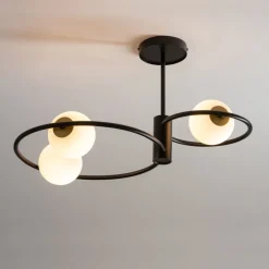 Clearance Sigma Deckenlampe Metall Glas Kugel Ø12 cm rund G9 3-flammig