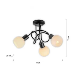 Best Just Light Deckenlampe Metall Glas L:38 cm inkl E14 dekorativ