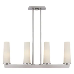 Elstead Deckenlampe Metall Glas Modern in Nickel Weiß LEDIBEL* Deckenleuchten|Moderne Lampen