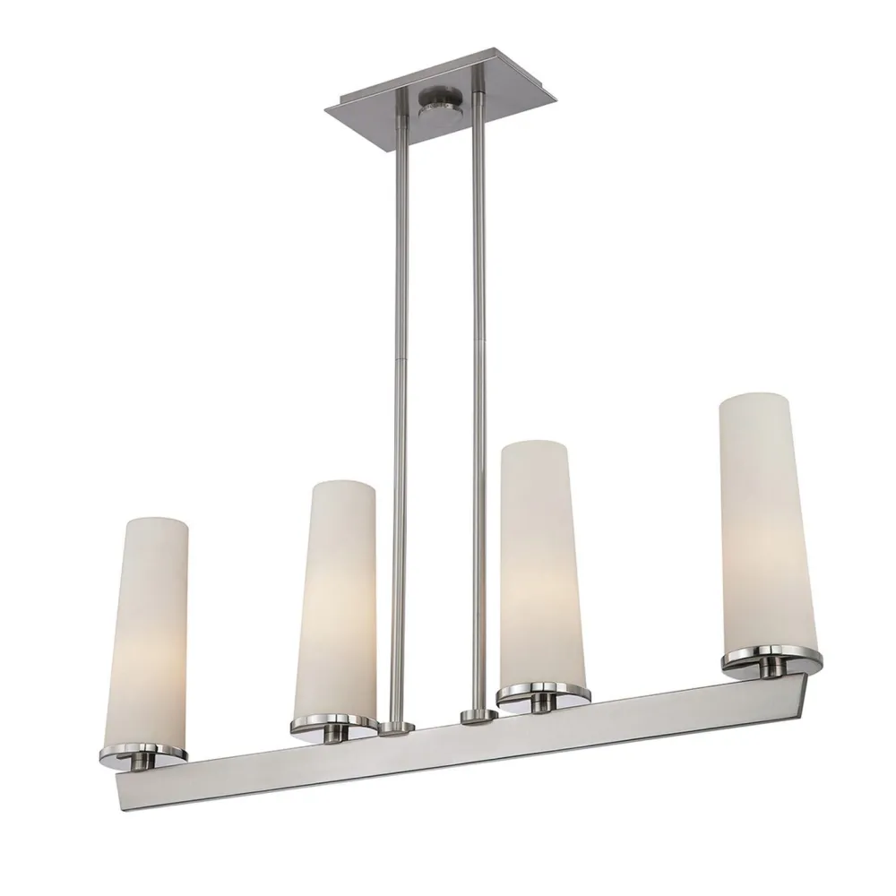 Elstead Deckenlampe Metall Glas Modern in Nickel Weiß LEDIBEL* Deckenleuchten|Moderne Lampen