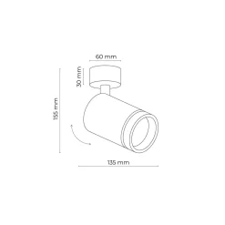 TK Lighting Deckenlampe Metall GU10 Ø 5,5 cm H: 13,5 cm schwenkbar* Spots|Badezimmer Lampe