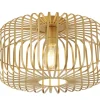 Searchlight Deckenlampe Metall in Gold E27 Ø 40 cm rund Retro Design