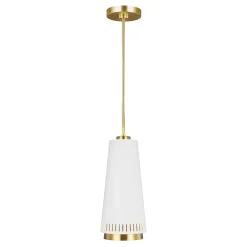 Hot Elstead Deckenlampe Metall in Messing Weiß E27 Retro Design