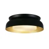 Searchlight Deckenlampe Metall in Schwarz Gold E14 B:36,5 cm rund* Wohnzimmerlampen|Metall Lampen