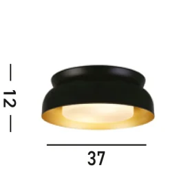 Searchlight Deckenlampe Metall in Schwarz Gold E14 B:36,5 cm rund* Wohnzimmerlampen|Metall Lampen