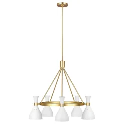 Sale Elstead Deckenlampe Metall in Weiß Messing Ø81cm Retro