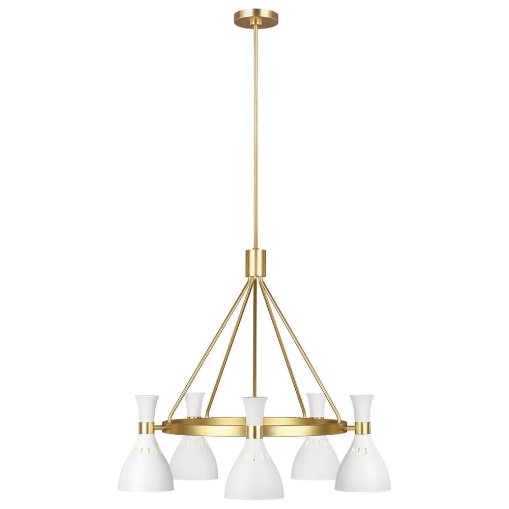 Sale Elstead Deckenlampe Metall in Weiß Messing Ø81cm Retro