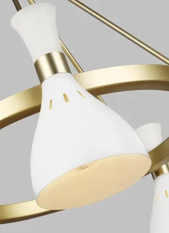 Sale Elstead Deckenlampe Metall in Weiß Messing Ø81cm Retro