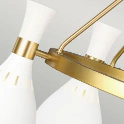 Sale Elstead Deckenlampe Metall in Weiß Messing Ø81cm Retro