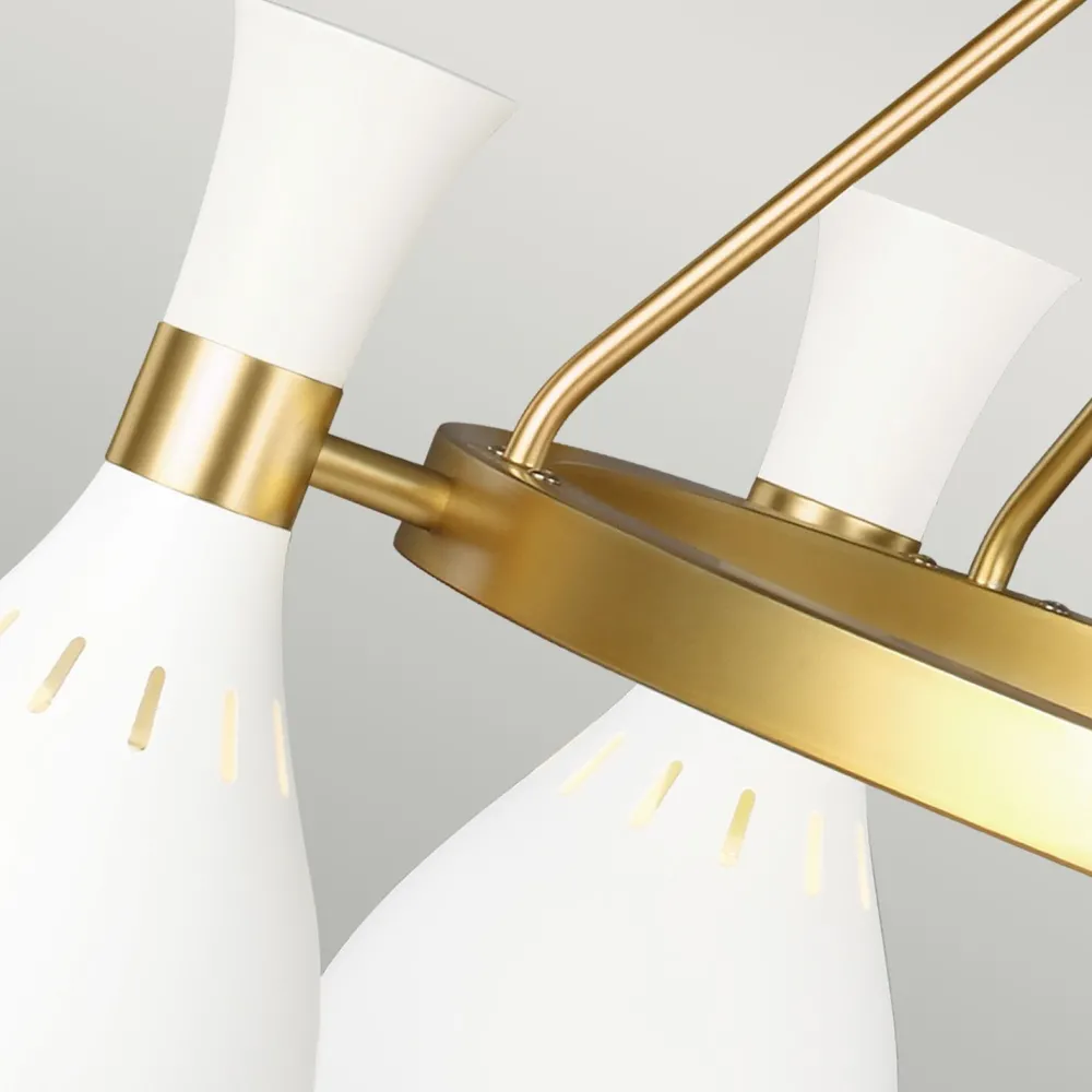 Sale Elstead Deckenlampe Metall in Weiß Messing Ø81cm Retro