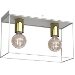 Sale Luminex Deckenlampe Metall in Weiß Gold L:34 cm E27 Industrial