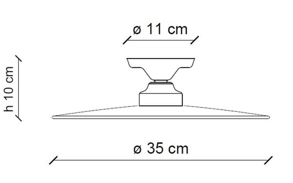 Ferroluce Deckenlampe Metall Keramik D: 35 cm rund Weiß Schwarz* Keramiklampen|Vintage Lampen