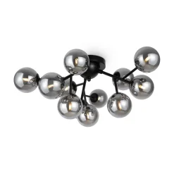 Maytoni Deckenlampe Metall Rauchglas B: 60 cm Schwarz G9 Modern* Deckenleuchten|Badezimmer Lampe