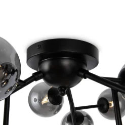 Maytoni Deckenlampe Metall Rauchglas B: 60 cm Schwarz G9 Modern* Deckenleuchten|Badezimmer Lampe