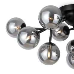 Maytoni Deckenlampe Metall Rauchglas B: 60 cm Schwarz G9 Modern* Deckenleuchten|Badezimmer Lampe