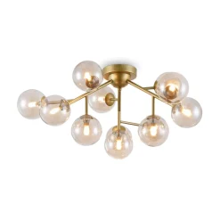 Maytoni Deckenlampe Metall Rauchglas G9 60 cm breit Kugelschirm* Deckenleuchten|Flurlampen