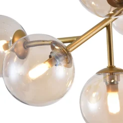 Maytoni Deckenlampe Metall Rauchglas G9 60 cm breit Kugelschirm* Deckenleuchten|Flurlampen