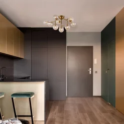 Maytoni Deckenlampe Metall Rauchglas G9 60 cm breit Kugelschirm* Deckenleuchten|Flurlampen