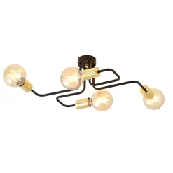 Best Emibig Deckenlampe Metall Schwarz Gold 4-flammig NIELS