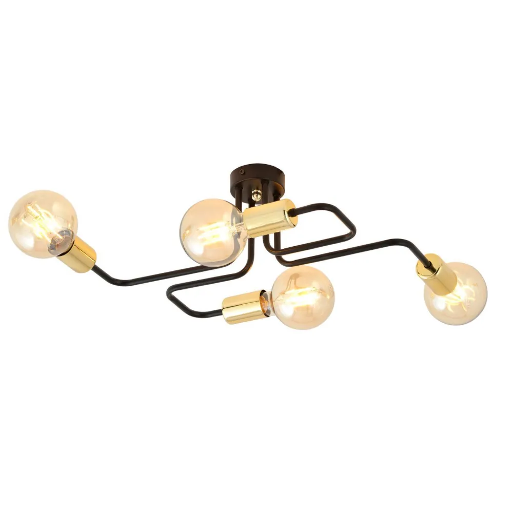 Best Emibig Deckenlampe Metall Schwarz Gold 4-flammig NIELS