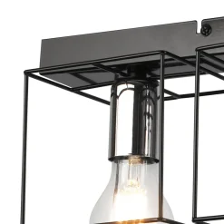 Clearance Lamkur Deckenlampe Metall Schwarz Chrom 50 cm lang 3-flammig E27