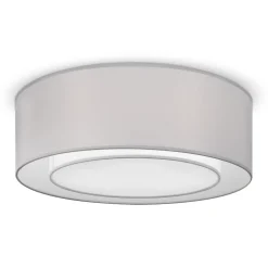 Maytoni Deckenlampe Metall Stoff rund Ø 52 cm Chrom Hellgrau* Deckenleuchten|Flurlampen