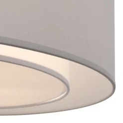Maytoni Deckenlampe Metall Stoff rund Ø 52 cm Chrom Hellgrau* Deckenleuchten|Flurlampen