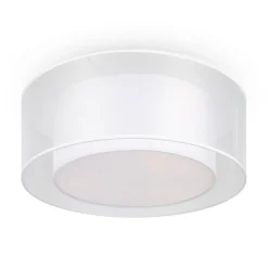 Clearance Maytoni Deckenlampe Metall Stoff E27 rund D: 52 cm Weiß Modern