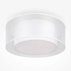 Clearance Maytoni Deckenlampe Metall Stoff E27 rund D: 52 cm Weiß Modern