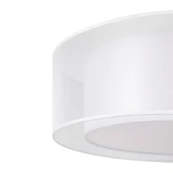 Clearance Maytoni Deckenlampe Metall Stoff E27 rund D: 52 cm Weiß Modern