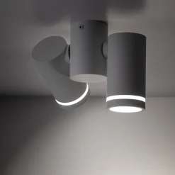 Outlet TK Lighting Deckenlampe Metall Weiß verstellbar L: 17 cm GU10 2-flammig