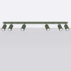 Sollux Deckenlampe Modern 117 cm lang GU10 6-flammig schwenkbar Grün* Flurlampen|Wohnzimmerlampen