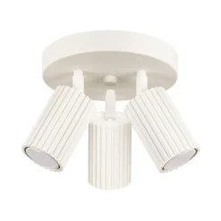 Sollux Deckenlampe Modern in Creme Ø 19,5 cm schwenkbar 3x GU10 Alu* Wohnzimmerlampen|Metall Lampen