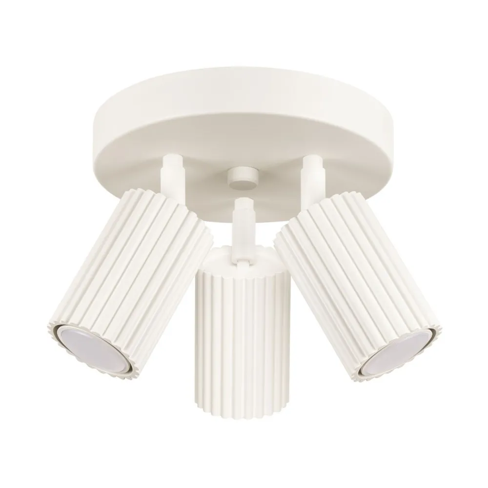 Sollux Deckenlampe Modern in Creme Ø 19,5 cm schwenkbar 3x GU10 Alu* Wohnzimmerlampen|Metall Lampen