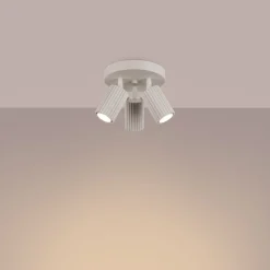 Sollux Deckenlampe Modern in Creme Ø 19,5 cm schwenkbar 3x GU10 Alu* Wohnzimmerlampen|Metall Lampen