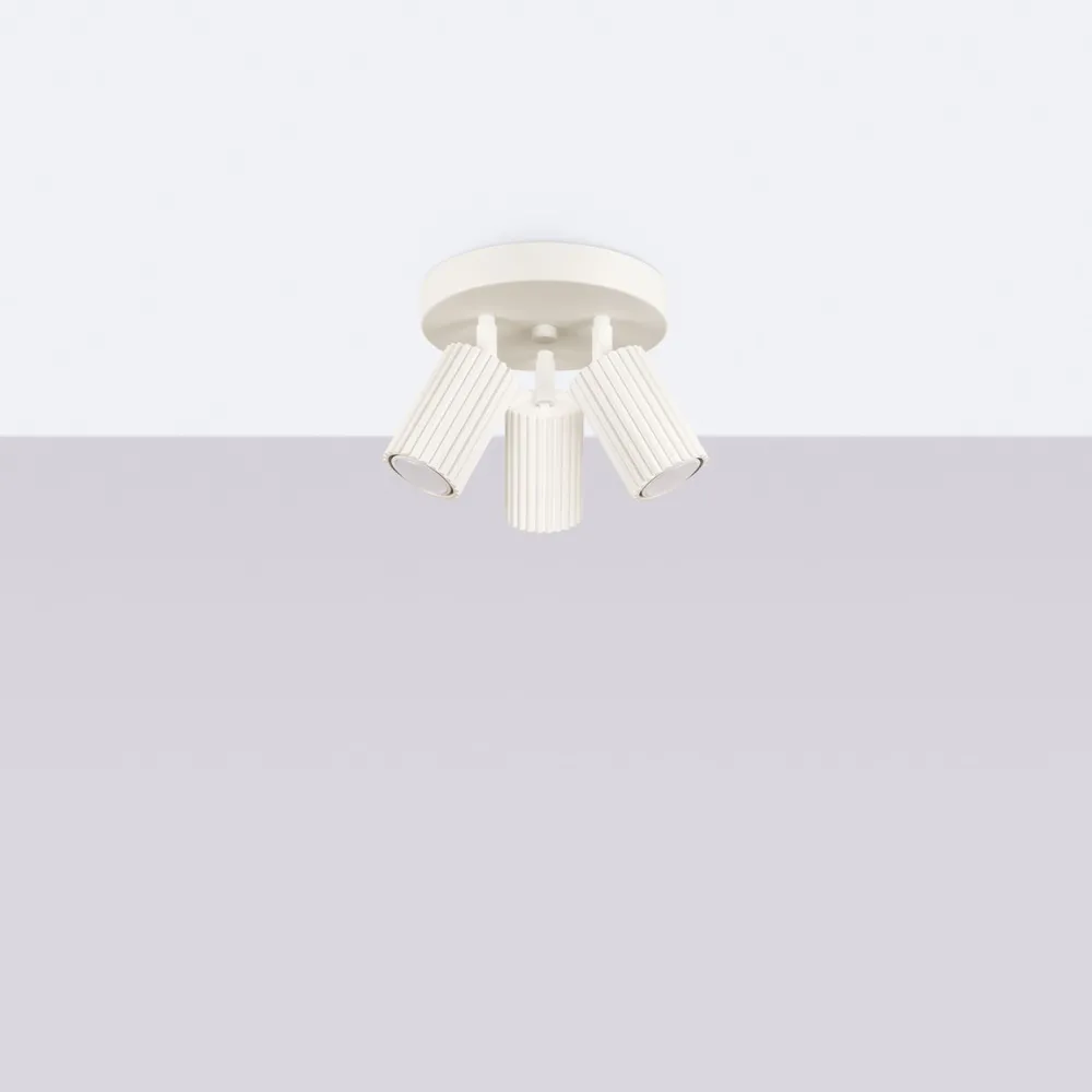 Sollux Deckenlampe Modern in Creme Ø 19,5 cm schwenkbar 3x GU10 Alu* Wohnzimmerlampen|Metall Lampen