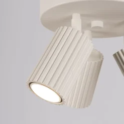Sollux Deckenlampe Modern in Creme Ø 19,5 cm schwenkbar 3x GU10 Alu* Wohnzimmerlampen|Metall Lampen