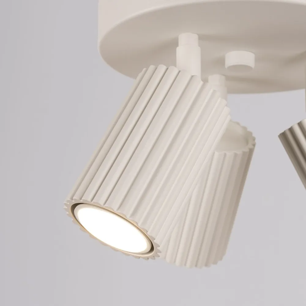 Sollux Deckenlampe Modern in Creme Ø 19,5 cm schwenkbar 3x GU10 Alu* Wohnzimmerlampen|Metall Lampen